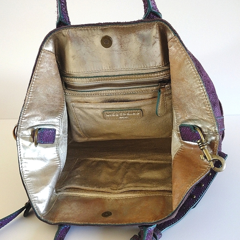Liebeskind Berlin Metallic Purple Leather Convertible Bag Large - Picture 11 of 16